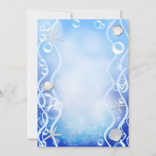 Magisch onder het Zee Blue Fade Beach bruiloft Kaart (Achterkant)