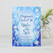 Magisch onder het Zee Blue Fade Sweet 16 Birthday Kaart (Staand voorkant)