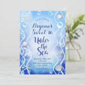 Magisch onder het Zee Blue Fade Sweet 16 Birthday Kaart (Staand voorkant)