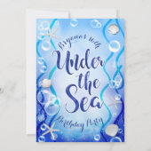 Magisch onder het Zee Blue Fade Sweet 16 Birthday Kaart (Achterkant)