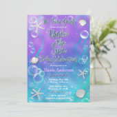 Magisch onder het Zee Paars Twins Baby shower Kaart (Staand voorkant)