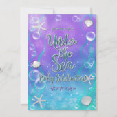 Magisch onder het Zee Paars Twins Baby shower Kaart (Achterkant)