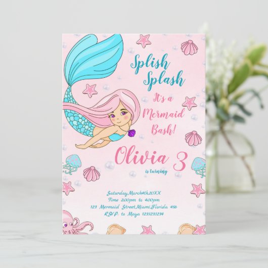 Magisch onder het Zee uitnodigen Kaart (Staand voorkant)