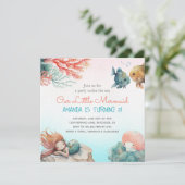 Magisch onder het Zee Waterverf meisje Kaart (Staand voorkant)