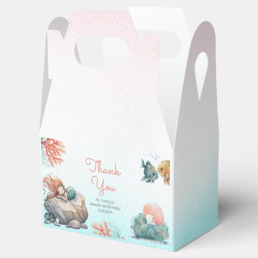 Magisch onder het Zee Waterverf verjaardagsfeestje Bedankdoosjes (Geopend)