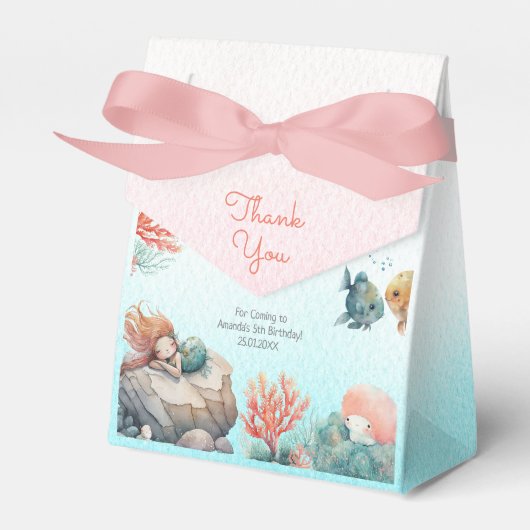 Magisch onder het Zee Waterverf verjaardagsfeestje Bedankdoosjes (Voorkant Zijde)