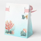 Magisch onder het Zee Waterverf verjaardagsfeestje Bedankdoosjes (Achterkant)