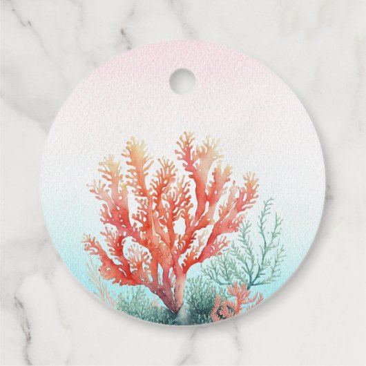 Magisch onder het Zee Waterverf verjaardagsfeestje Bedankjes Labels (Achterkant)