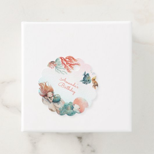 Magisch onder het Zee Waterverf verjaardagsfeestje Bedankjes Labels (In situ)