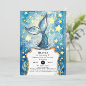 Magisch Onder het Zee Zeemeermin Verjaardag Kaart (Staand voorkant)