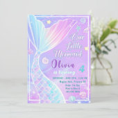 Magisch Onze Kleine Zeemeermin Verjaardag Uitnodig Kaart (Staand voorkant)