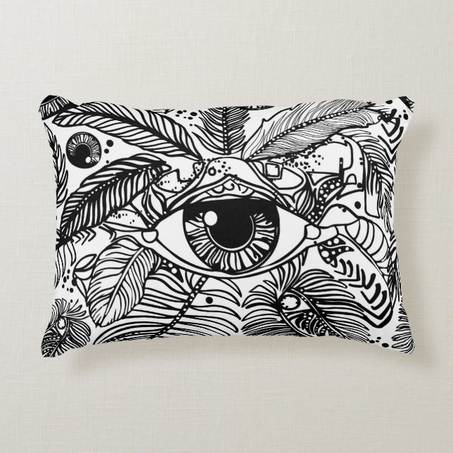 Magisch oog. Symbool van alwetendheid & opperwezen Accent Kussen (Voorkant)