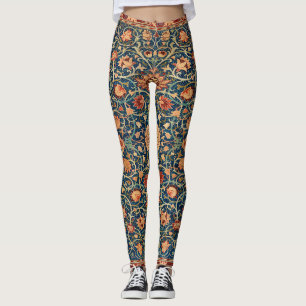 Magisch Oriental Rug Pattern in Blue and Red Leggings