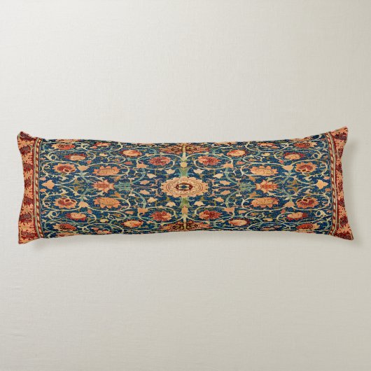 Magisch Oriental Rug Pattern in Blue and Red Lichaamskussen (Achterkant)