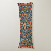 Magisch Oriental Rug Pattern in Blue and Red Lichaamskussen (Voorkant Verticaal)