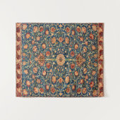 Magisch Oriental Rug Pattern in Blue and Red Wandkleed (Voorkant (horizontaal))