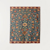 Magisch Oriental Rug Pattern in Blue and Red Wandkleed (Voorkant)