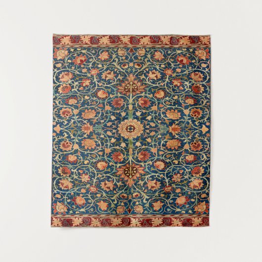 Magisch Oriental Rug Pattern in Blue and Red Wandkleed (Voorkant)