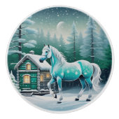 Magisch paard in betoverd bos keramische knop (Voorkant)