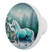 Magisch paard in betoverd bos keramische knop (Rechts)