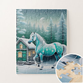 Magisch paard in betoverd bos legpuzzel
