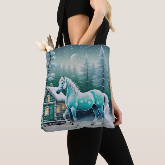 Magisch paard in betoverd bos tote bag (Dichtbij)