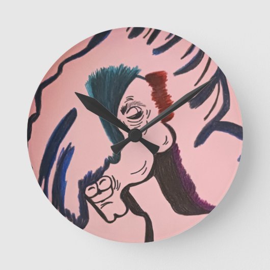 Magisch Paard Ronde Kussen Klok (Voorkant)