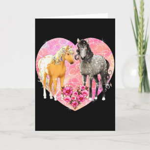 Magisch Paard Twee Geliefden En Bloemen - Valentij Kaart