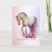 Magisch Paars Blush Ombre Unicorn Glitter Kaart (Voorkant)