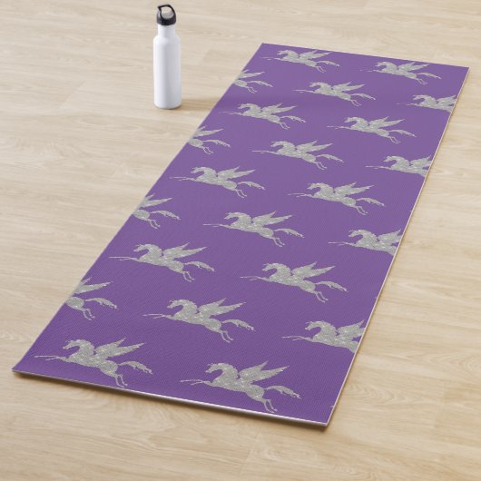 Magisch Paars Silver Unicorn Patroon Yogamat (In situ)