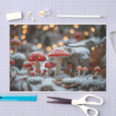 Magisch paddenstoelenbos in de kersttijd tissuepapier (Craft)