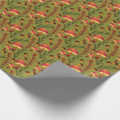 Magisch paddenstoelenbos op Olijfgroen Cadeaupapier (Hoek)