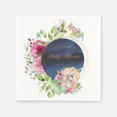 magisch papier voor één baby shower met bloemkolen servet (Voorkant)