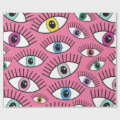 Magisch patroon met kleurrijke ogen. Mystic backgr Cadeaupapier (Vlak)