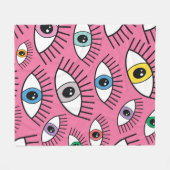 Magisch patroon met kleurrijke ogen. Mystic backgr Fleece Deken (Voorkant (Horizontaal))