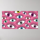 Magisch patroon met kleurrijke ogen. Mystic backgr Poster (Voorkant)