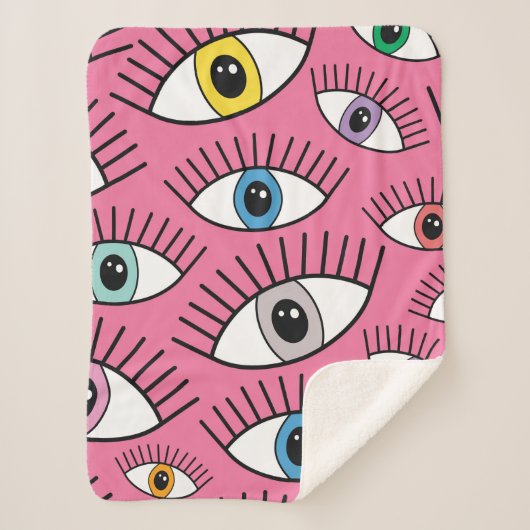 Magisch patroon met kleurrijke ogen. Mystic backgr Sherpa Deken (Voorkant)