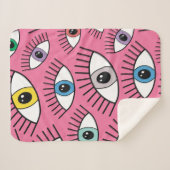 Magisch patroon met kleurrijke ogen. Mystic backgr Sherpa Deken (Voorkant (horizontaal))