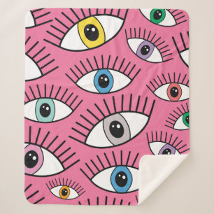 Magisch patroon met kleurrijke ogen. Mystic backgr Sherpa Deken