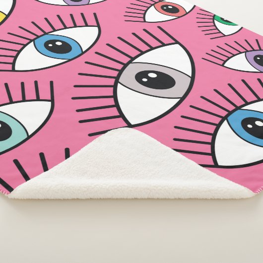 Magisch patroon met kleurrijke ogen. Mystic backgr Sherpa Deken (3/4)