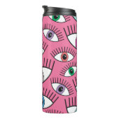 Magisch patroon met kleurrijke ogen. Mystic backgr Thermosbeker (Geroteerd rechts)