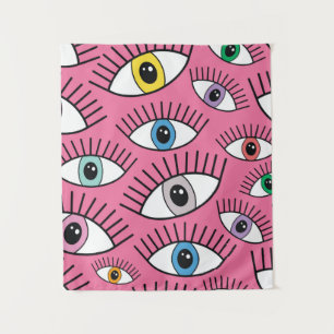Magisch patroon met kleurrijke ogen. Mystic backgr Wandkleed