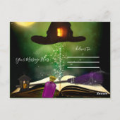 Magisch Pet & Magische Spell Book Whimsical Hallow Briefkaart (Achterkant)
