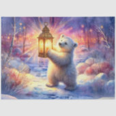 Magisch Polar Beer & Lantaarn in Woodland Decoupag Tissuepapier (Voorkant)