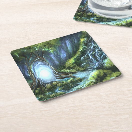 Magisch portaal kartonnen onderzetters (Schuin)