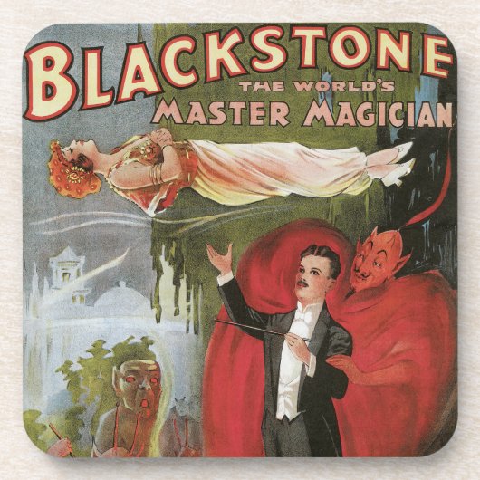  Magisch Poster, geweldige Blackstone Magiciër Bier Onderzetter (Voorkant)