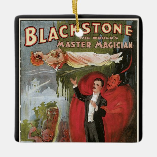 Magisch Poster, geweldige Blackstone Magiciër Keramisch Ornament (Voorkant)