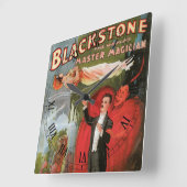 Magisch Poster, geweldige Blackstone Magiciër Vierkante Klok (Hoek)