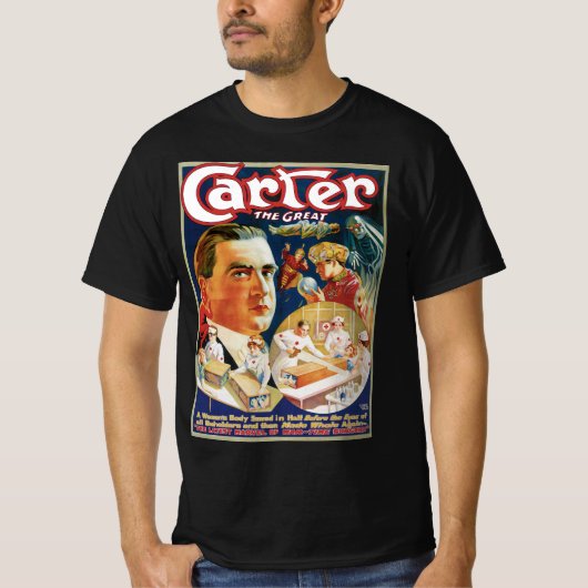 Magisch Poster, Magiciër Carter de Grote T-shirt (Voorkant)