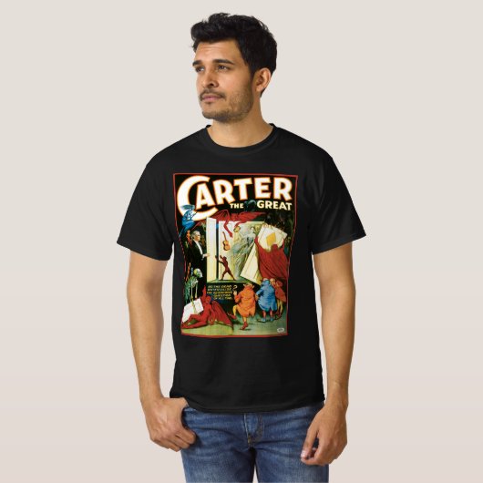  Magisch Poster, Magiciër Carter de Grote T-shirt (Voorkant volledig)